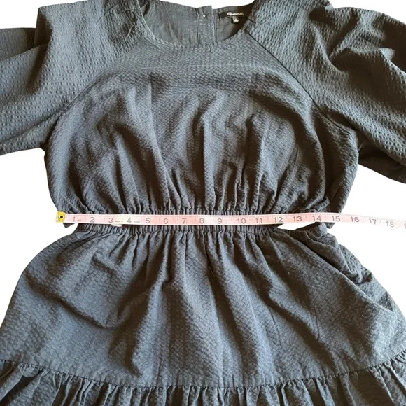 Madewell Seersucker Cut Out Back Dress- Size Large - Picture 16 of 16
